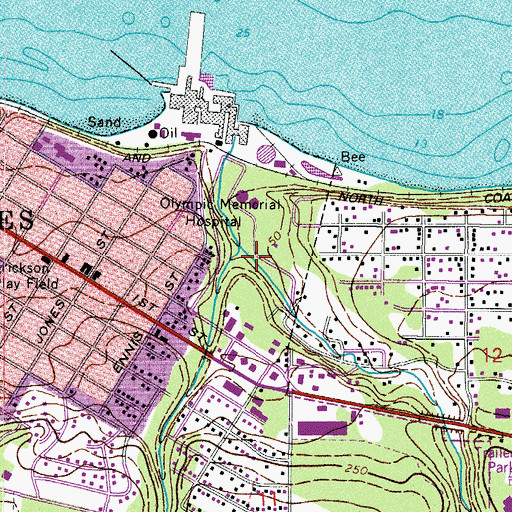 Topographic Map of Port Angeles Wastewater Treatment Plant, WA