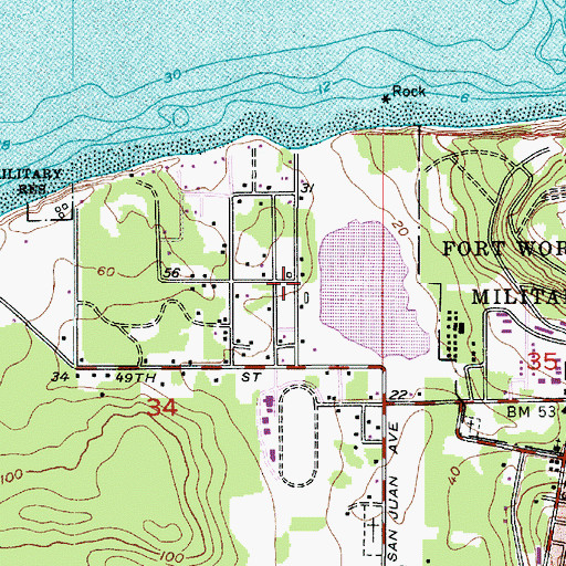 Topographic Map of Port Townsend Sewage Treatment Plant, WA