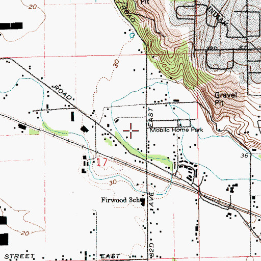 Topographic Map of Cherrywood Mobile Home Manor Sewage Treatment Plant, WA