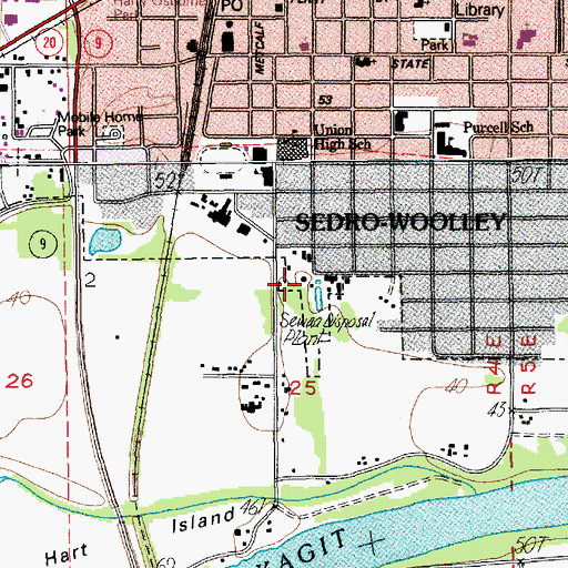 Topographic Map of Sedro - Woolley Sewage Treatment Plant, WA
