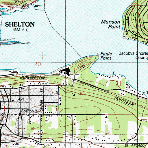 Topographic Map of Shelton Wastewater Treatment Plant, WA