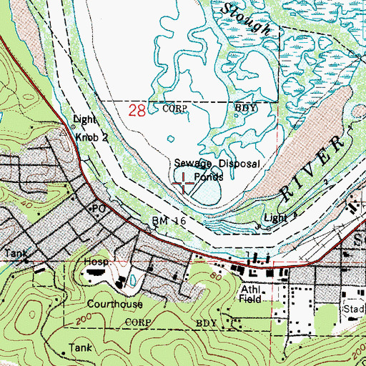 Topographic Map of South Bend Sewage Treatment Plant, WA