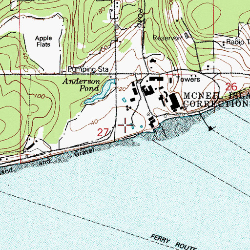 Topographic Map of McNeil Island Sewage Treatment Plant, WA