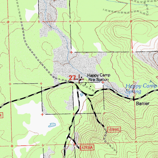 Topographic Map of Happy Camp Forest Service Station, CA