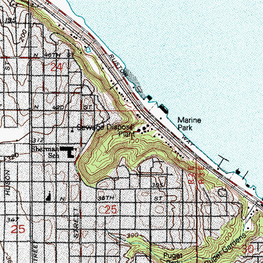 Topographic Map of Tacoma North End Wastewater Treatment Plant 3, WA