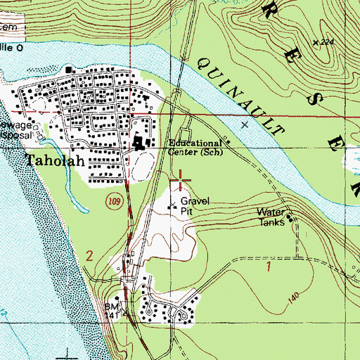 Topographic Map of Quinault Indian Nation Moclips River Estates Wastewater Treatment Plant, WA