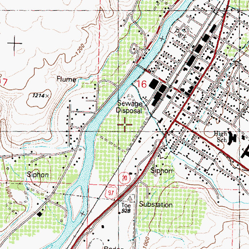 Topographic Map of Tonasket Sewage Treatment Plant, WA