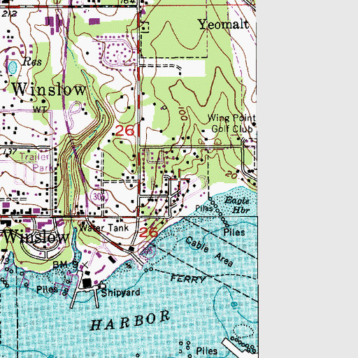 Topographic Map of Bainbridge Island City Sewage Treatment Plant, WA