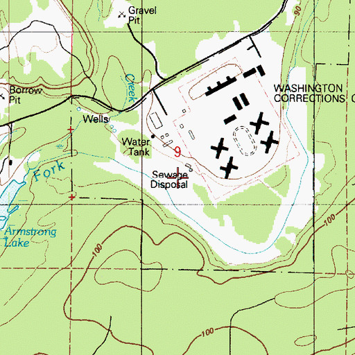 Topographic Map of Washington Corrections Center Wastewater Treatment Plant, WA