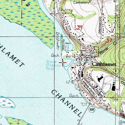 Topographic Map of Cathlamet Wastewater Treatment Plant, WA
