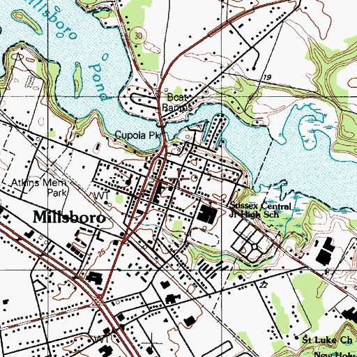 Topographic Map of Millsboro Fire Company, DE