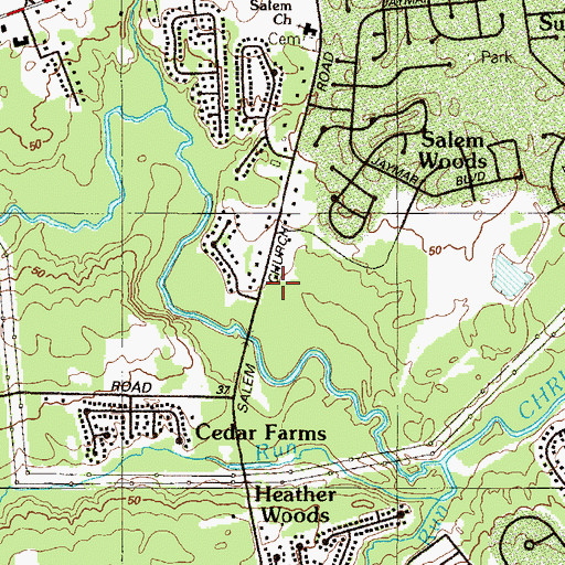 Topographic Map of Christiana Fire Company Station 3, DE