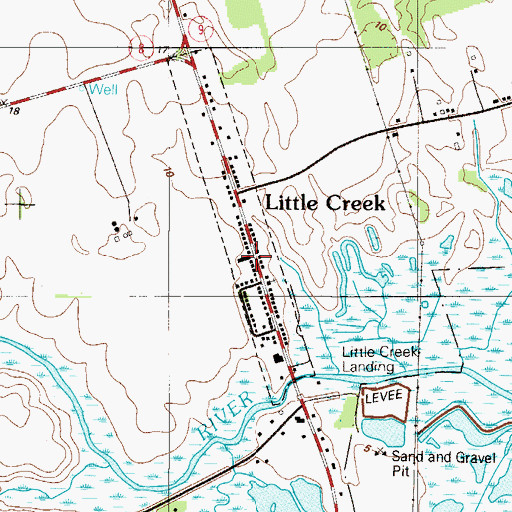 Topographic Map of Little Creek Volunteer Fire Company, DE