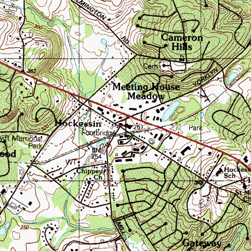 Topographic Map of Hockessin Fire Company, DE