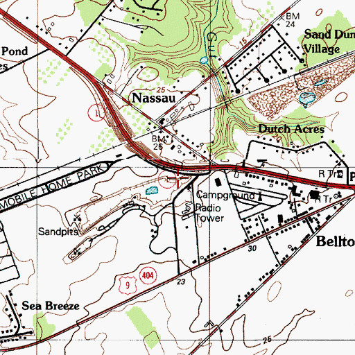 Topographic Map of Lewes Fire Department Incorporated Station 2, DE