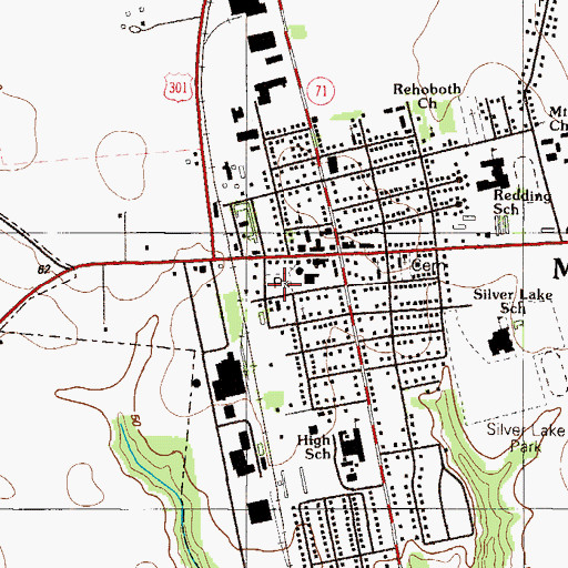 Topographic Map of Volunteer Hose Company of Middletown Station 27, DE