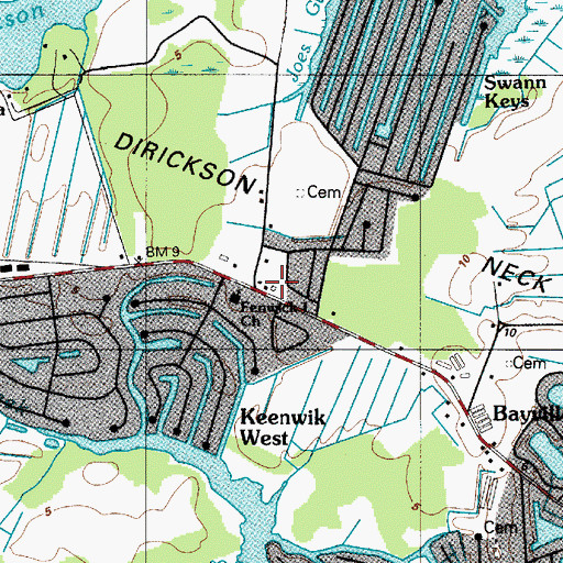 Topographic Map of Roxanna Fire Department Ambulance Station, DE