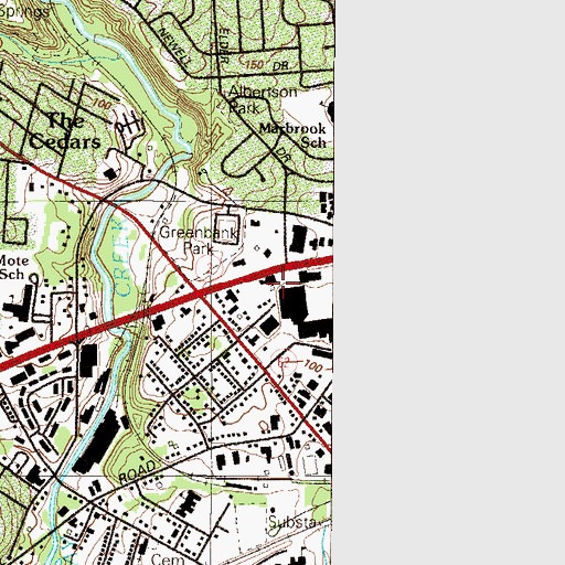 Topographic Map of Cranston Heights Fire Company, DE