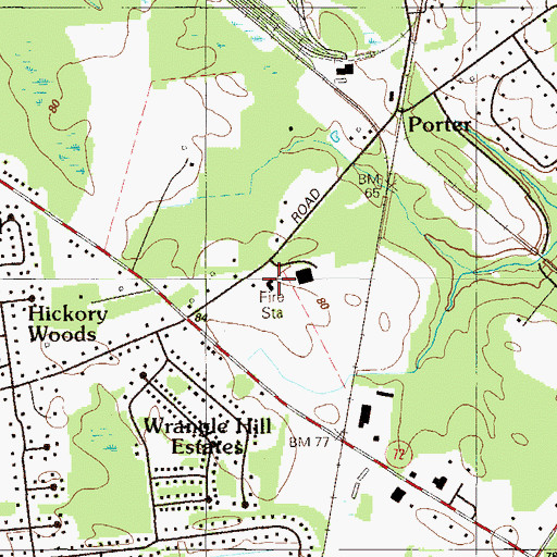 Topographic Map of Christiana Fire Company Station 6, DE