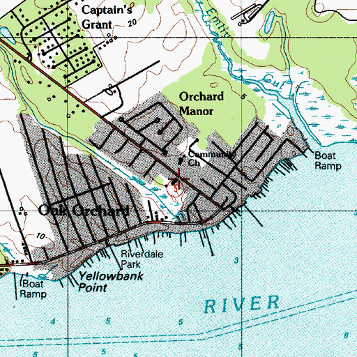 Topographic Map of Indian River Volunteer Fire Company, DE