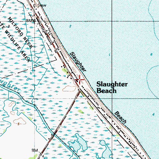 Topographic Map of Memorial Volunteer Fire Company, DE