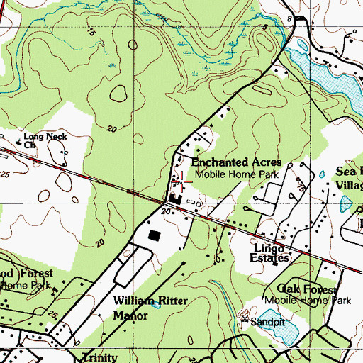 Topographic Map of Indian River Volunteer Fire Company Station 2, DE