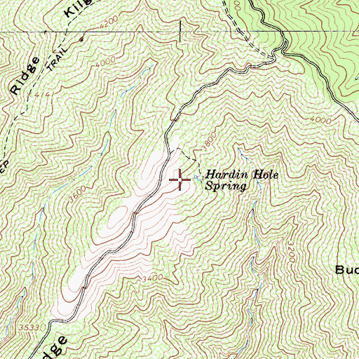 Topographic Map of Hardin Hole Spring, CA