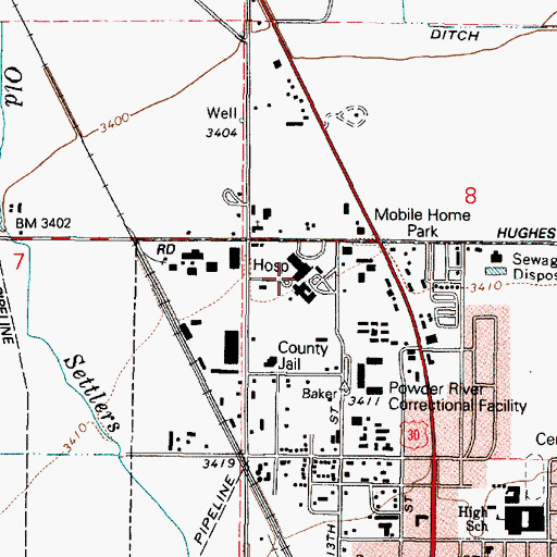 Topographic Map of Saint Alphonsus Medical Center - Baker City, OR
