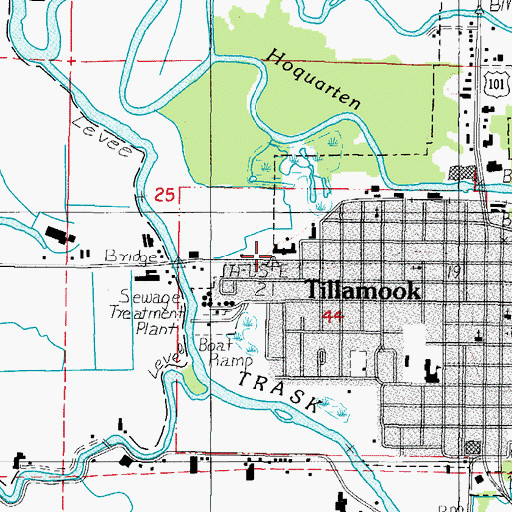 Topographic Map of Tillamook County General Hospital, OR