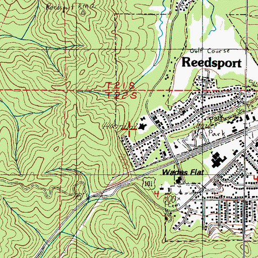 Topographic Map of Lower Umpqua Hospital, OR