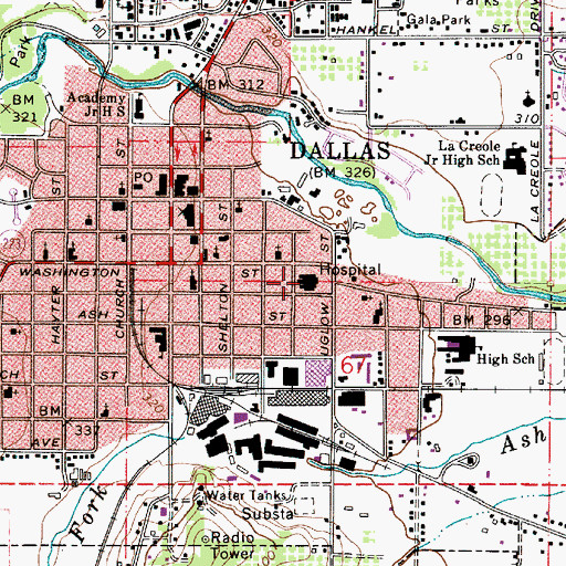 Topographic Map of West Valley Hospital, OR