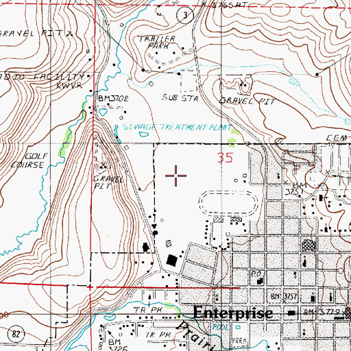 Topographic Map of Wallowa Memorial Hospital, OR