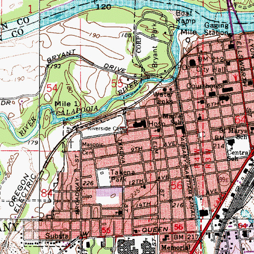 Topographic Map of Samaritan Albany General Hospital, OR