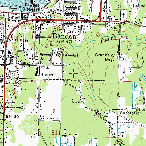 Topographic Map of Southern Coos Hospital and Health Center, OR