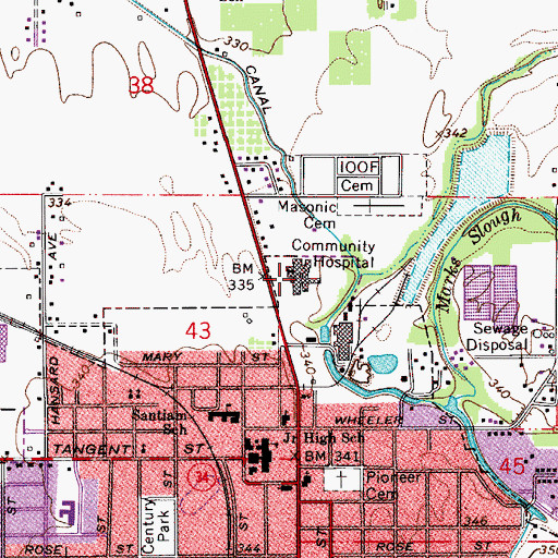 Topographic Map of Samaritan Lebanon Community Hospital, OR