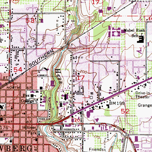 Topographic Map of Chehalem Health and Rehabilitation Center, OR