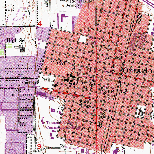 Topographic Map of Foundations Services Center, OR