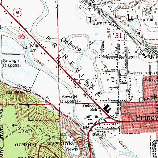 Topographic Map of Rimrock Trails Adolescent Treatment Services Treatment Center, OR