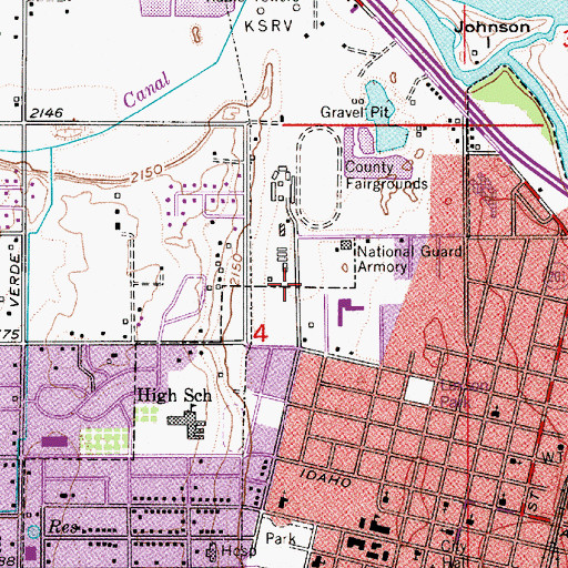 Topographic Map of Malheur County Alcohol and Drug Recovery Center, OR