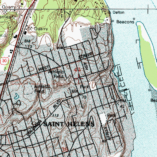 Topographic Map of Columbia Community Mental Health Pathways Residential Treatment Facility, OR