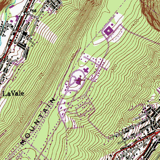 Topographic Map of Braddock Hospital, MD