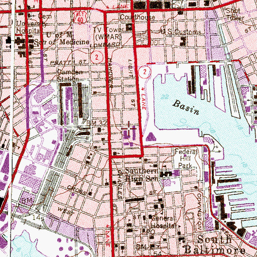 Topographic Map of University Specialty Hospital, MD