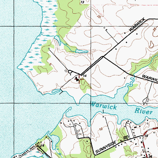 Topographic Map of Warwick Manor Behavioral Health, MD