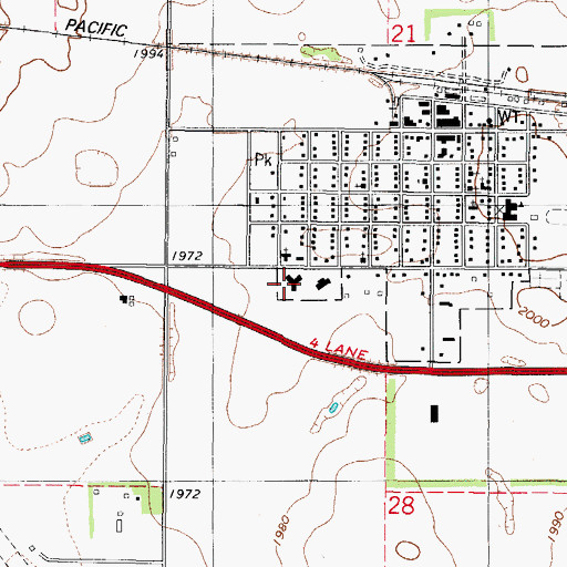 Topographic Map of Bowdle Healthcare Center, SD