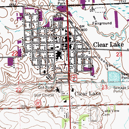 Topographic Map of Sanford Deuel County Medical Center, SD