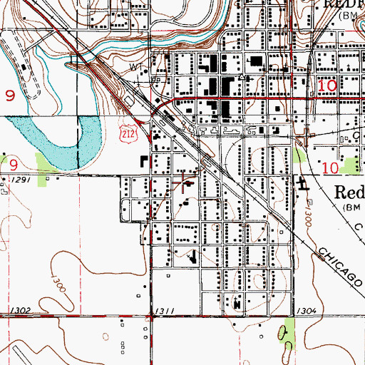 Topographic Map of Community Memorial Hospital, SD