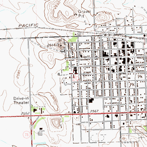 Topographic Map of Five Counties Hospital and Nursing Home, SD