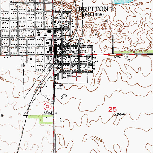 Topographic Map of Marshall County Healthcare Center, SD
