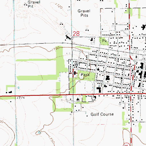 Topographic Map of Avera De Smet Memorial Hospital, SD