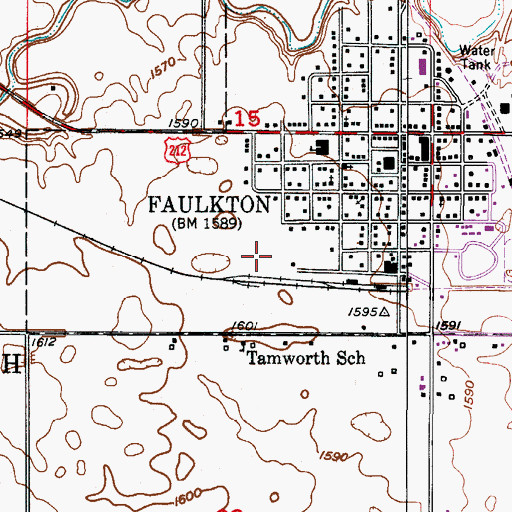 Topographic Map of Faulkton Area Medical Center, SD